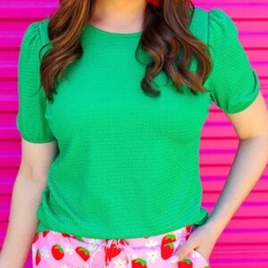 Green Puff Sleeve Top